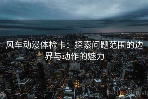 风车动漫体检卡：探索问题范围的边界与动作的魅力