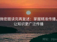 微密圈读完再复述：掌握精准传播，让知识更广泛传播