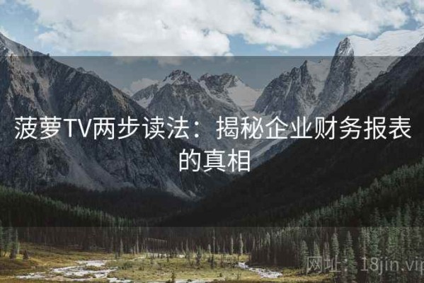 菠萝TV两步读法：揭秘企业财务报表的真相