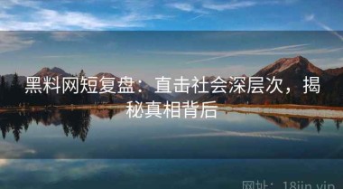 黑料网短复盘：直击社会深层次，揭秘真相背后