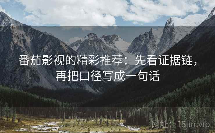番茄影视的精彩推荐：先看证据链，再把口径写成一句话