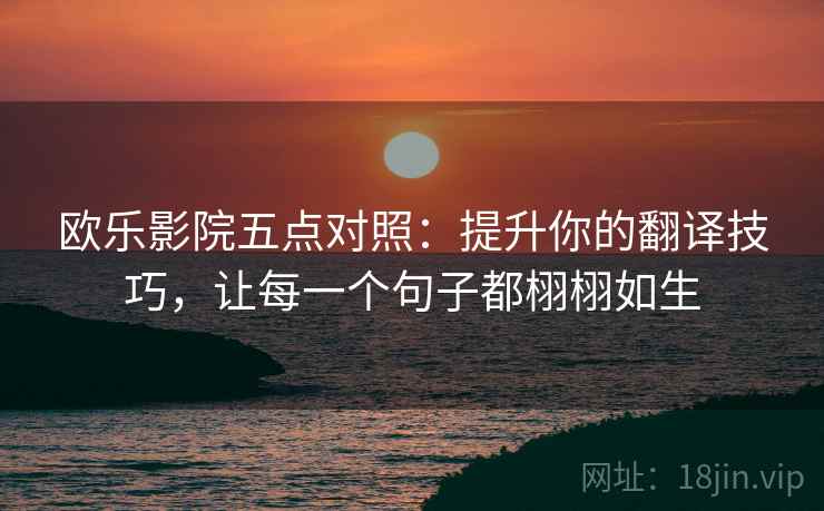 欧乐影院五点对照：提升你的翻译技巧，让每一个句子都栩栩如生