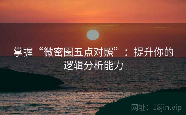 掌握“微密圈五点对照”：提升你的逻辑分析能力