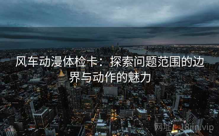 风车动漫体检卡：探索问题范围的边界与动作的魅力